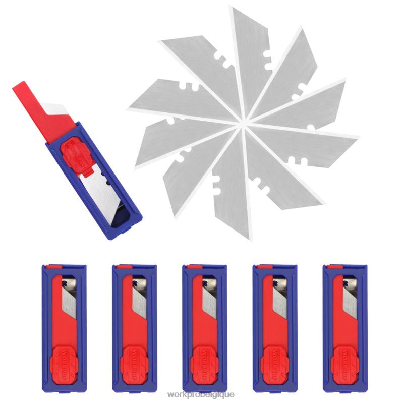 WORKPROlames de couteaux utilitaires, recharges de lames de cutter en acier sk5, taille standard avec distributeur individuel, paquet de 50 N4DL55 outil WORKPROlames de couteaux utilitaires, recharges de lames de cutter en acier sk5, taille standard avec distributeur individuel, paquet de 50 N4DL55 outil