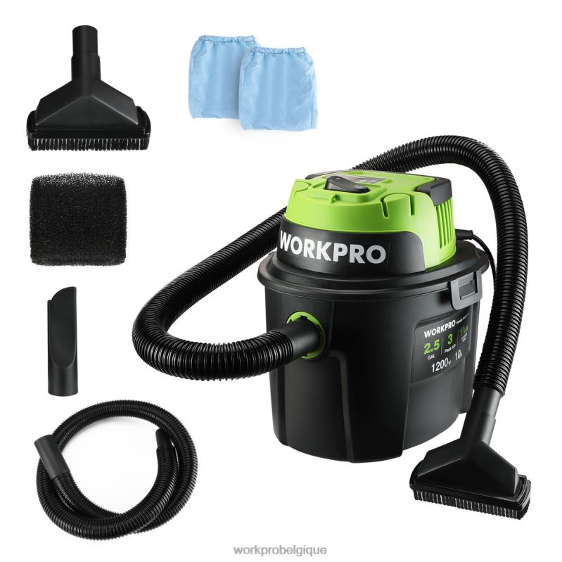 WORKPROAspirateur humide/sec 2,5 gallons 3 chevaux de pointe, aspirateur d'atelier portable pour la maison N4DL216 outil WORKPROAspirateur humide/sec 2,5 gallons 3 chevaux de pointe, aspirateur d'atelier portable pour la maison N4DL216 outil