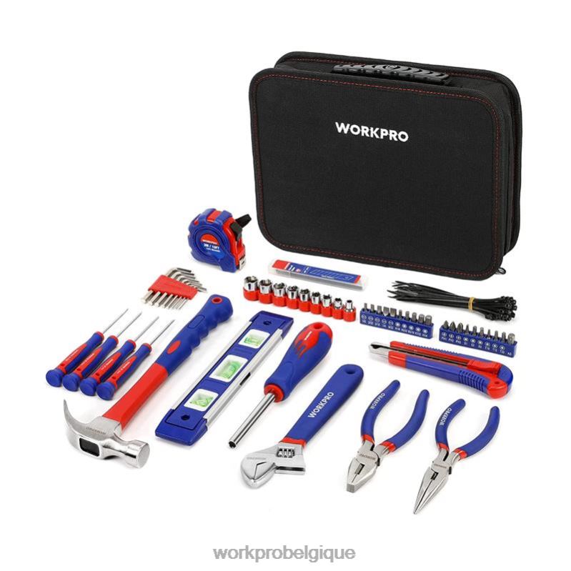 WORKPROEnsemble d'outils manuels ménagers pour tiroir de cuisine, 100 pièces, avec pochette de transport facile N4DL304 outil WORKPROEnsemble d'outils manuels ménagers pour tiroir de cuisine, 100 pièces, avec pochette de transport facile N4DL304 outil